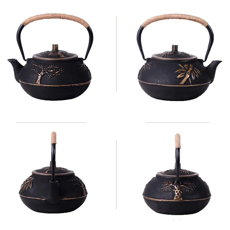 Japanese Cast Iron Teapot Kettle with Stainles Tetsubin Kettle Drinkware Tools 800ml Bouns Infusers Stainless Steel Net Filter