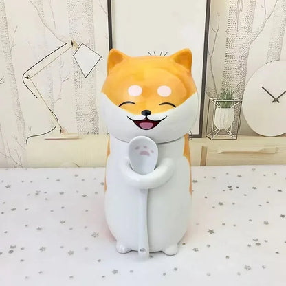 Japanese Ceramic Cartoon Cute Cat Coffee Mug With Spoon and Lid Creative Hand Painted Drinkware Milk Tea Cups Novelty Gifts
