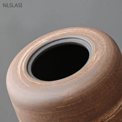 Japanese Coarse Pottery Tea Box Handmade Ceramic Moisture-proof Sealed Tea Container Coffee Storage Jar Tea Set Supplies