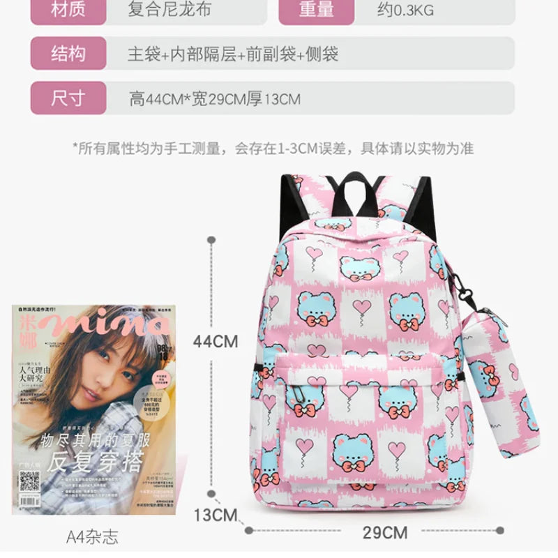 Japanese College Women Backpack Laptop Backpack Kawaii school bags set Student School Backpacks for teens Girls Bookbags Female