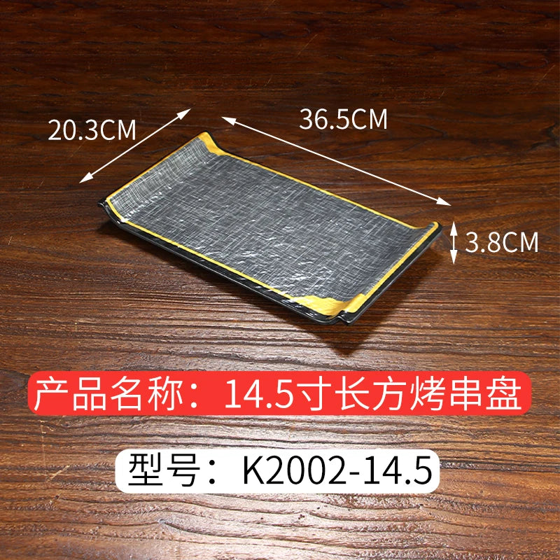 Japanese Dinner Plates Melamine Barbecue Plate Korean Tableware Commercial Hot Pot Restaurant Plastic Plate Kitchen Accessories