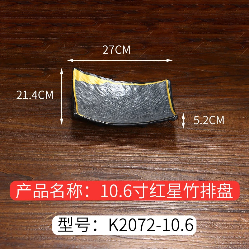 Japanese Dinner Plates Melamine Barbecue Plate Korean Tableware Commercial Hot Pot Restaurant Plastic Plate Kitchen Accessories
