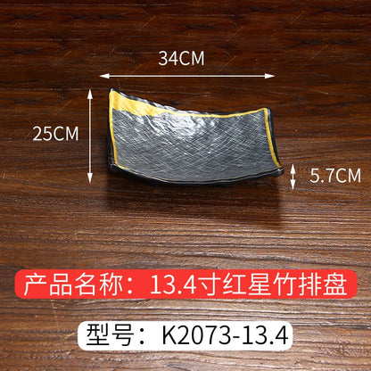 Japanese Dinner Plates Melamine Barbecue Plate Korean Tableware Commercial Hot Pot Restaurant Plastic Plate Kitchen Accessories
