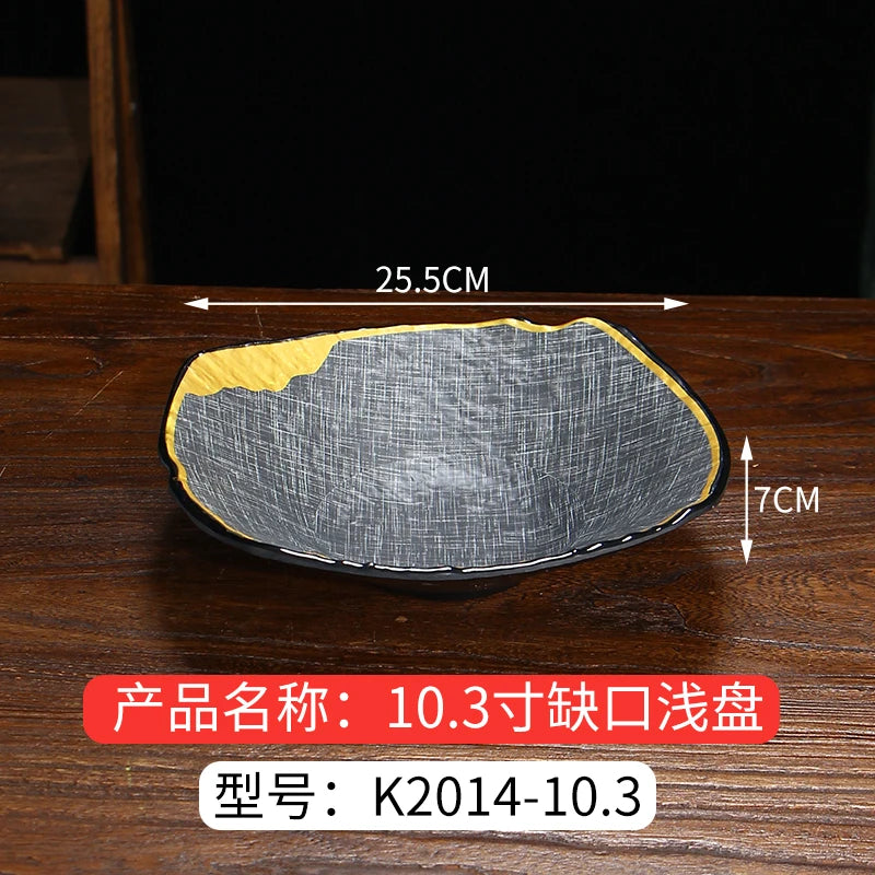 Japanese Dinner Plates Melamine Barbecue Plate Korean Tableware Commercial Hot Pot Restaurant Plastic Plate Kitchen Accessories