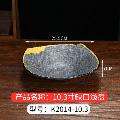 Japanese Dinner Plates Melamine Barbecue Plate Korean Tableware Commercial Hot Pot Restaurant Plastic Plate Kitchen Accessories