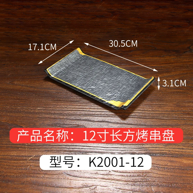 Japanese Dinner Plates Melamine Barbecue Plate Korean Tableware Commercial Hot Pot Restaurant Plastic Plate Kitchen Accessories