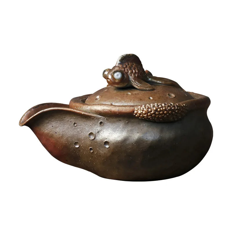 Japanese Firewood Burning Aquarius Pot before Preparation Burning Stoneware Kiln Baked Pot Tureen Kung Fu Tea Set Tea Making D