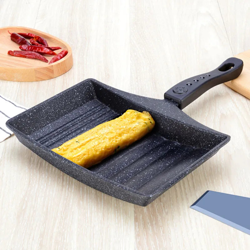 Japanese Flat-Bottomed Non-Stick Pot Roast Thick Egg Omelet Pan Frying Pan Omelette Device