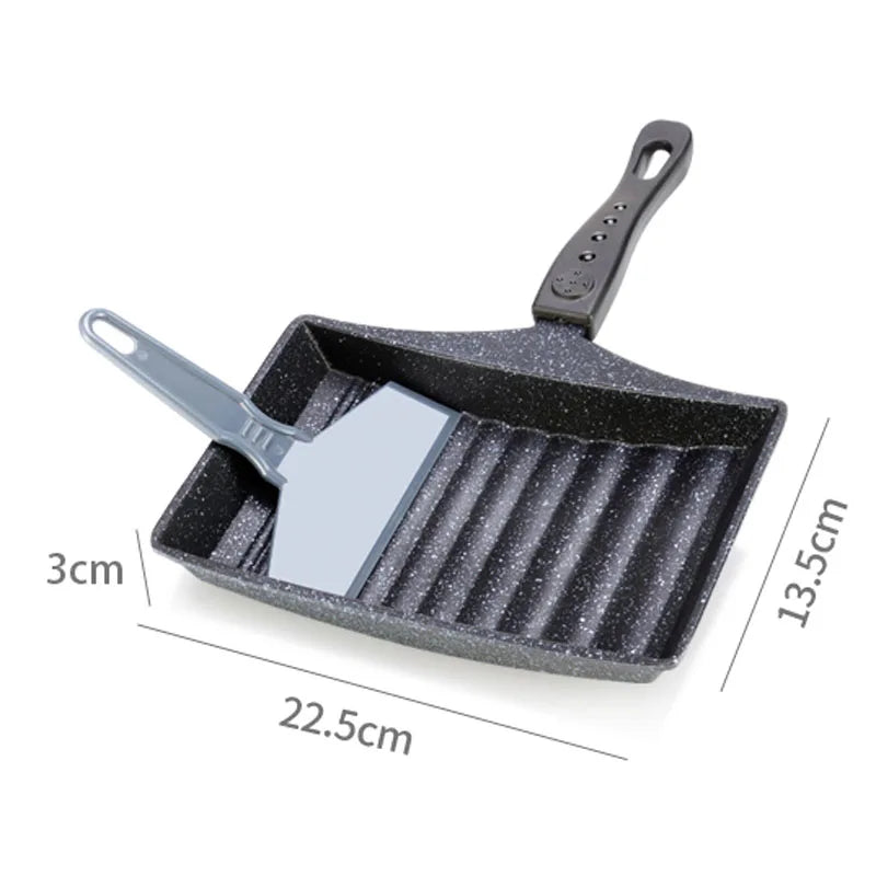 Japanese Flat-Bottomed Non-Stick Pot Roast Thick Egg Omelet Pan Frying Pan Omelette Device