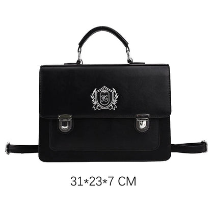 Japanese Girls Lolita JK Backpacks Satchel HandBags Students Basic Press Locks Embroidery Briefcases Shoulder Bags Bookbags
