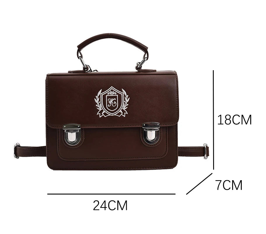 Japanese Girls Lolita JK Backpacks Satchel HandBags Students Basic Press Locks Embroidery Briefcases Shoulder Bags Bookbags