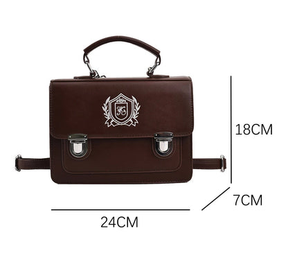 Japanese Girls Lolita JK Backpacks Satchel HandBags Students Basic Press Locks Embroidery Briefcases Shoulder Bags Bookbags