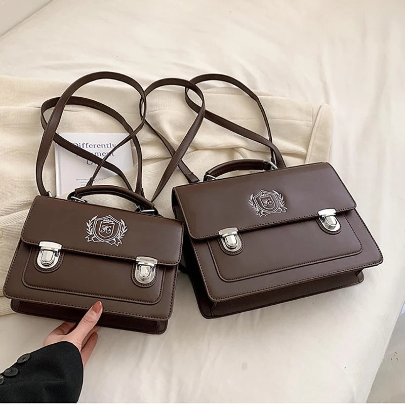 Japanese Girls Lolita JK Backpacks Satchel HandBags Students Basic Press Locks Embroidery Briefcases Shoulder Bags Bookbags