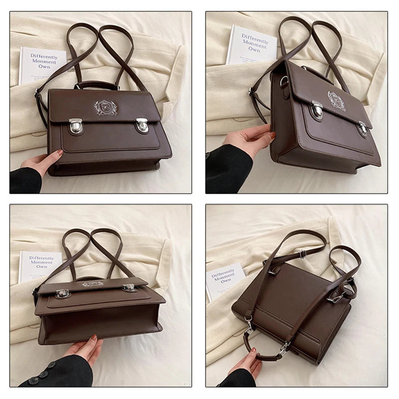Japanese Girls Lolita JK Backpacks Satchel HandBags Students Basic Press Locks Embroidery Briefcases Shoulder Bags Bookbags