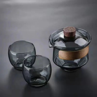 Japanese Glass Gaiwan Tea Tureen Single Heat-resistant and Scald Proof Sancai Cup Tea Set Kung Fu Tea Cup and Bowl