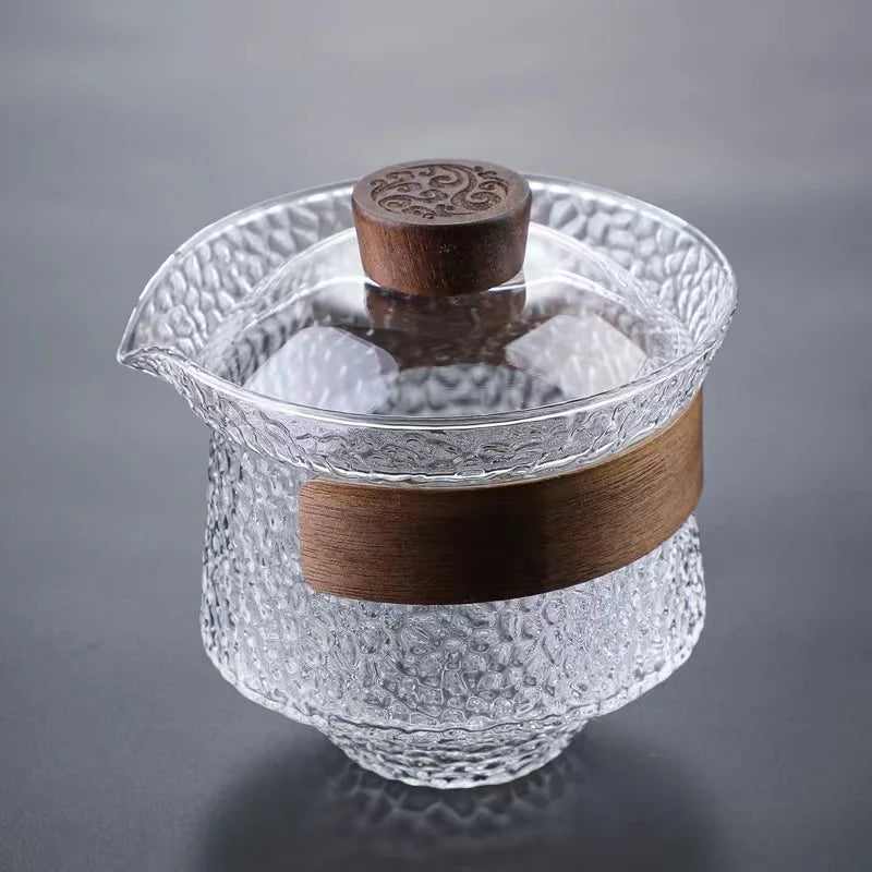 Japanese Glass Gaiwan Tea Tureen Single Heat-resistant and Scald Proof Sancai Cup Tea Set Kung Fu Tea Cup and Bowl