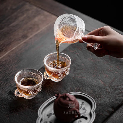 Japanese Glass Tea Cup Handmade Kung Fu Tea Set Plum Blossom Cup Master Cup Single Cup Large
