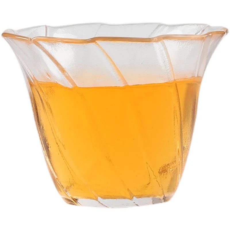 Japanese Hammer Grain Glass Tea Cup Set, Crystal Transparent Cup, Kungfu Tea Set, Household Master, Small Tea Cup, 3Pcs Pack