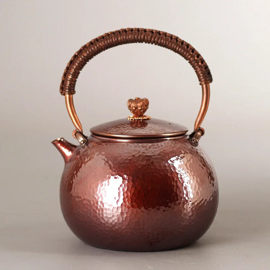 Japanese Handmade Copper Tea Jug, Teapot for Boil Water, Puer Tea Infusers, Yixing Tea Pot, Kongfu Tea Set, Kettle Gift