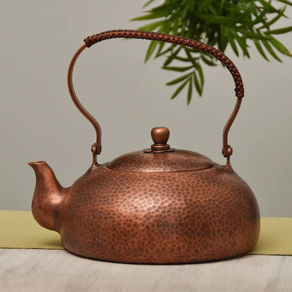 Japanese Handmade Copper Teapot, Handmade Kettle, Water Kettles, Thickened Teapot, Hammer Pattern, Single Handle Water Boiler