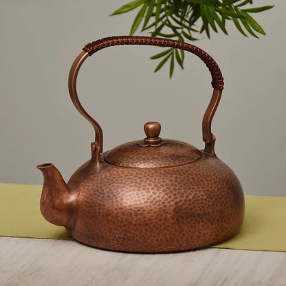 Japanese Handmade Copper Teapot, Handmade Kettle, Water Kettles, Thickened Teapot, Hammer Pattern, Single Handle Water Boiler