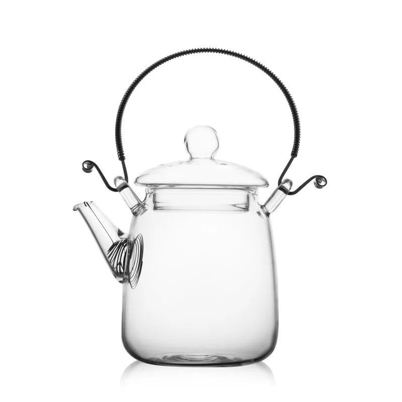Japanese Handmade Heat Resistant Glass Teapot Household Transparent Beam Teapots with Filter Kung Fu Tea Making Tea Pot