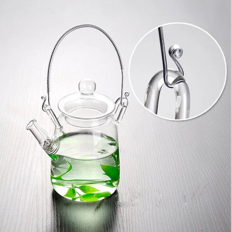 Japanese Handmade Heat Resistant Glass Teapot Household Transparent Beam Teapots with Filter Kung Fu Tea Making Tea Pot