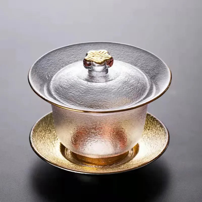 Japanese Handmade Heat-resistant Glass Cover Bowl Gaiwan Tea Set Tea Ceremony Accessories Gaiwan for Travel Gai Wan Tureen