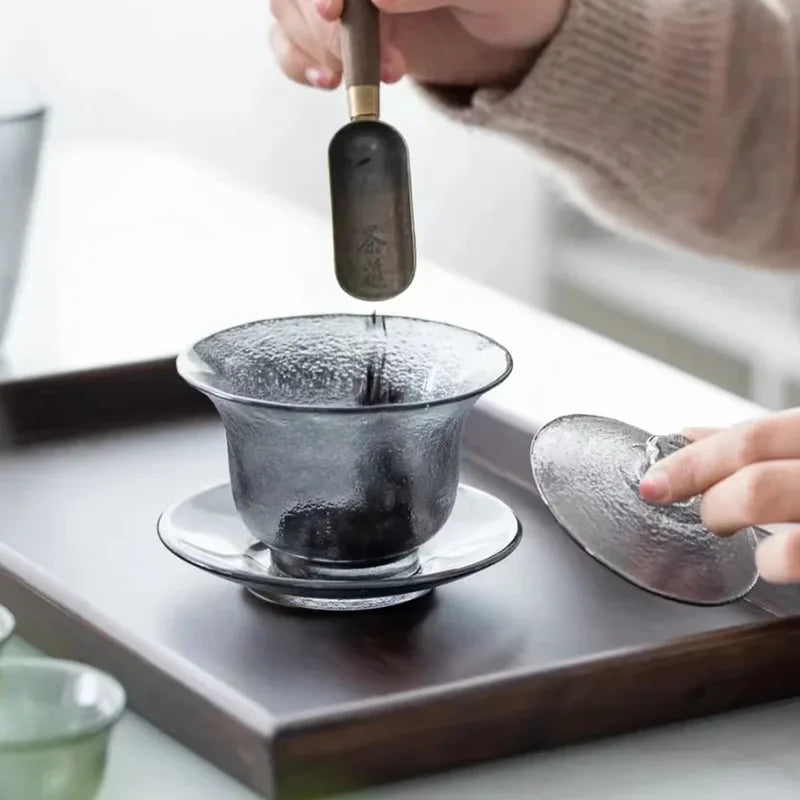 Japanese Handmade Heat-resistant Glass Cover Bowl Gaiwan Tea Set Tea Ceremony Accessories Gaiwan for Travel Gai Wan Tureen