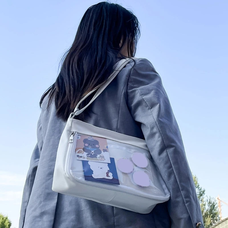 Japanese Harajuku Ita Bag for Women Transparent Pocket Itabag High School Girls