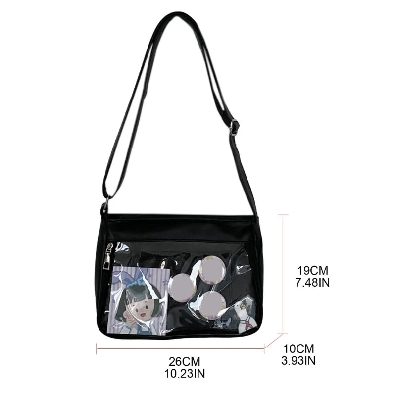 Japanese Harajuku Ita Bag for Women Transparent Pocket Itabag High School Girls
