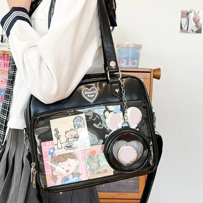 Japanese Harajuku Itabag Girls Transparent Bag with Coin Purse Student Handbags