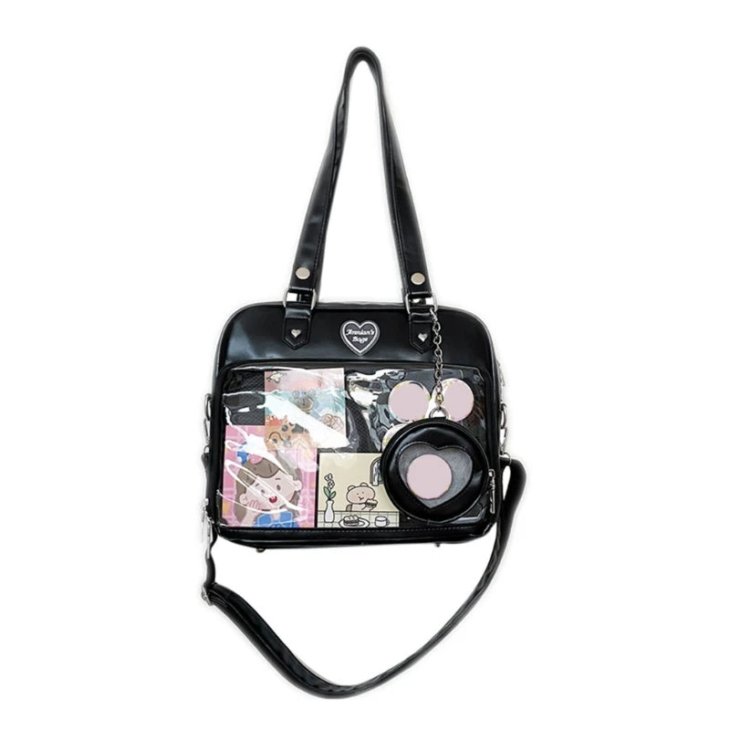 Japanese Harajuku Itabag Girls Transparent Bag with Coin Purse Student Handbags
