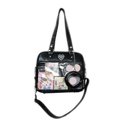 Japanese Harajuku Itabag Girls Transparent Bag with Coin Purse Student Handbags