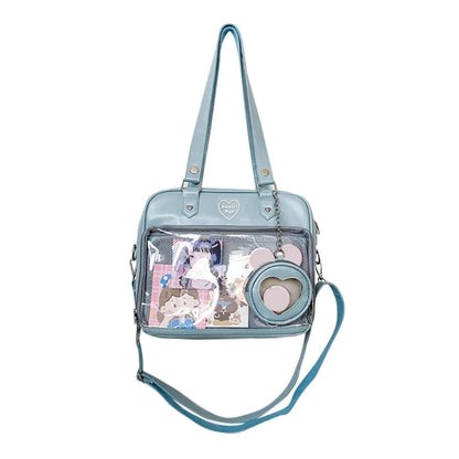 Japanese Harajuku Itabag Girls Transparent Bag with Coin Purse Student Handbags
