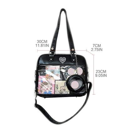 Japanese Harajuku Itabag Girls Transparent Bag with Coin Purse Student Handbags