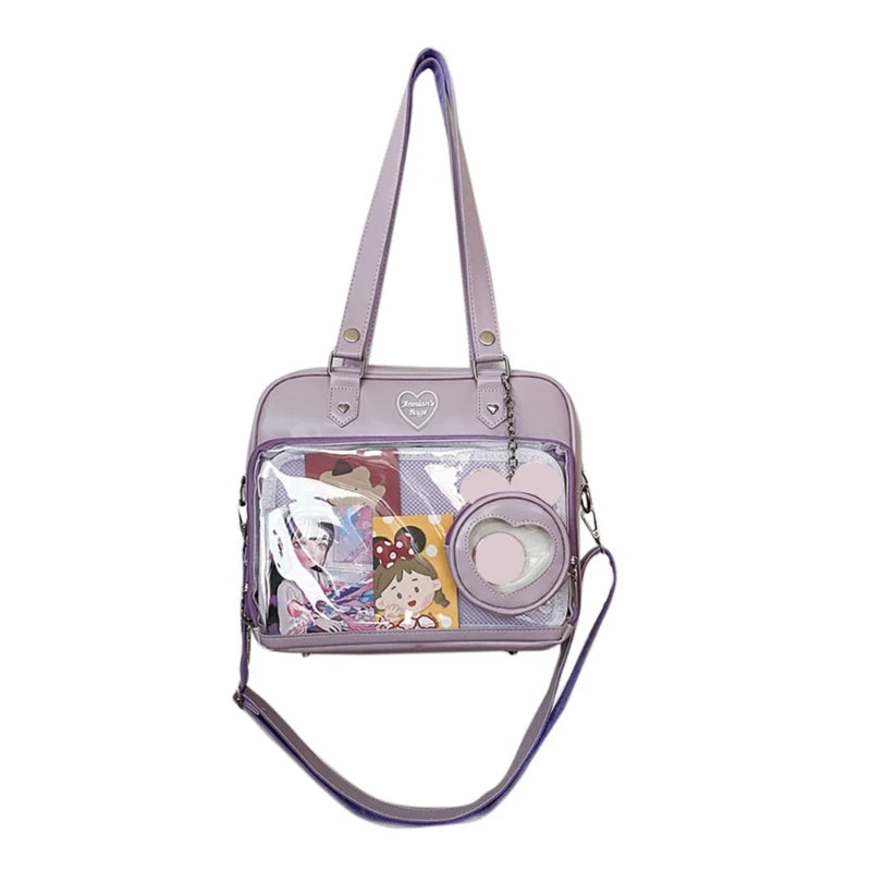 Japanese Harajuku Itabag Girls Transparent Bag with Coin Purse Student Handbags