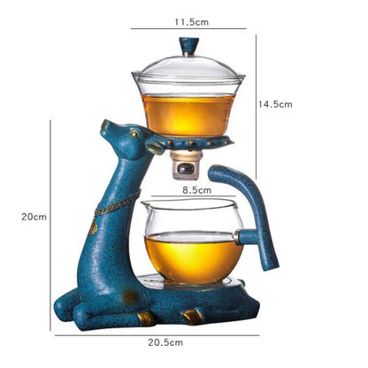 Japanese High Borosilicate Glass Teapot Creative Semi-Automatic Infuser Tea Coffee Pot Heat-Resistant Kettle With Base Teaware