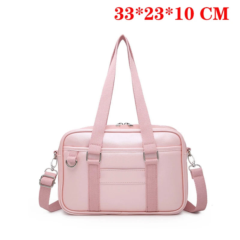 Japanese High School Student Handbags Girly Girl Messenger Bags Handbag JK PU Leather Shoulder Bags