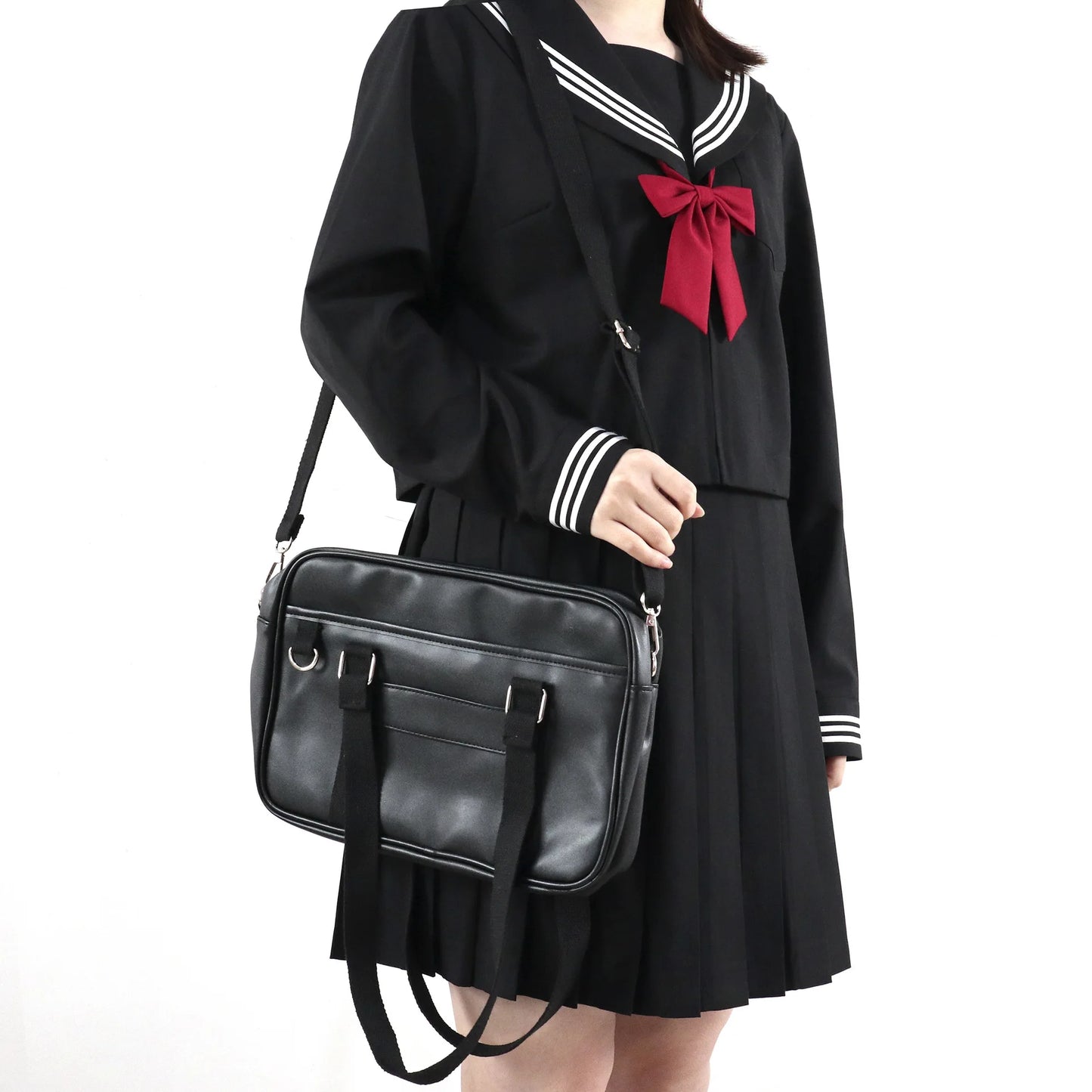 Japanese High School Student Handbags Girly Girl Messenger Bags Handbag JK PU Leather Shoulder Bags