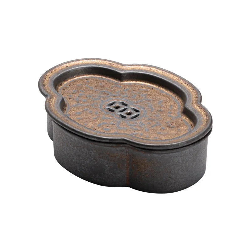 Japanese Household Ceramic Gilding Pot Tray Drain Teapot Platform Gupu Begonia Simple Small Size Water Storage Tea Tray Teapot