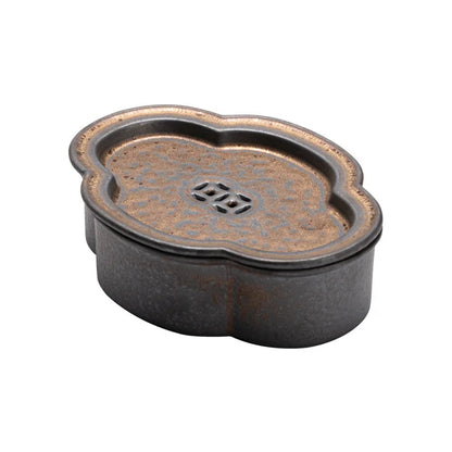 Japanese Household Ceramic Gilding Pot Tray Drain Teapot Platform Gupu Begonia Simple Small Size Water Storage Tea Tray Teapot