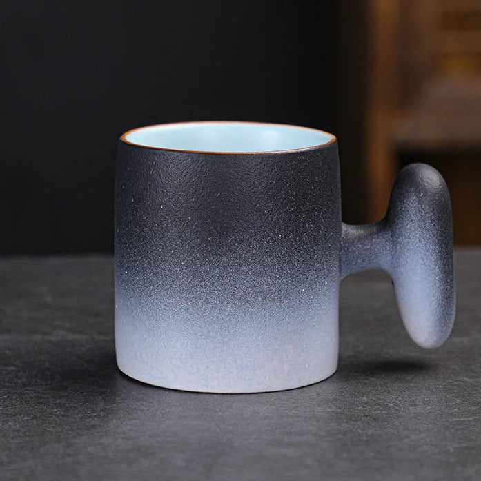Japanese Household Stoneware Teacup Coffee Tea Anti-scald Master Cup Single Cup With Handle Teaware Kitchen Dining Bar Home