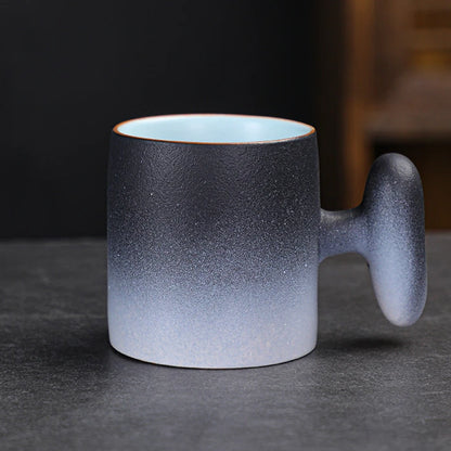 Japanese Household Stoneware Teacup Coffee Tea Anti-scald Master Cup Single Cup With Handle Teaware Kitchen Dining Bar Home