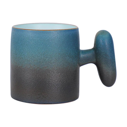 Japanese Household Stoneware Teacup Coffee Tea Anti-scald Master Cup Single Cup With Handle Teaware Kitchen Dining Bar Home