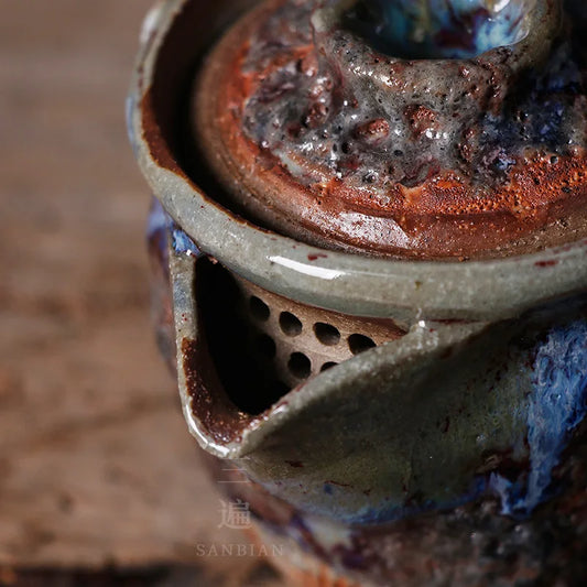 Japanese Lava Ore Moth Chi Ye Aquarius Teapot Firewood Kung Fu Tea Set Retro Pot