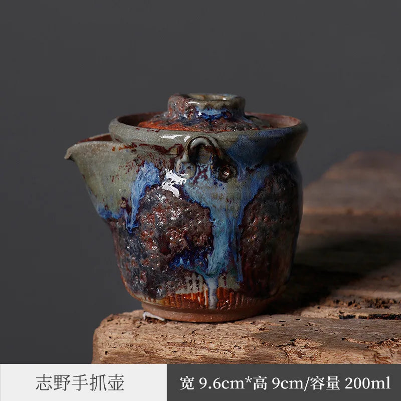 Japanese Lava Ore Moth Chi Ye Aquarius Teapot Firewood Kung Fu Tea Set Retro Pot