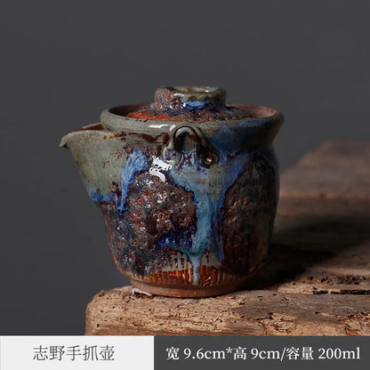 Japanese Lava Ore Moth Chi Ye Aquarius Teapot Firewood Kung Fu Tea Set Retro Pot
