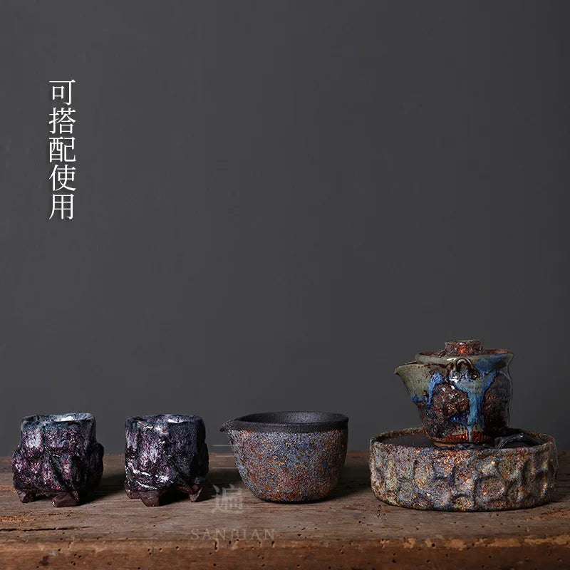 Japanese Lava Ore Moth Chi Ye Aquarius Teapot Firewood Kung Fu Tea Set Retro Pot