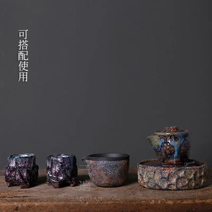 Japanese Lava Ore Moth Chi Ye Aquarius Teapot Firewood Kung Fu Tea Set Retro Pot